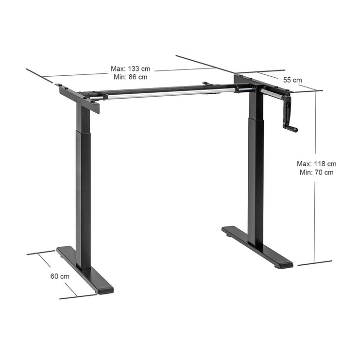 Manual Height Adjustable Desk Frame (Black) 🇨🇦